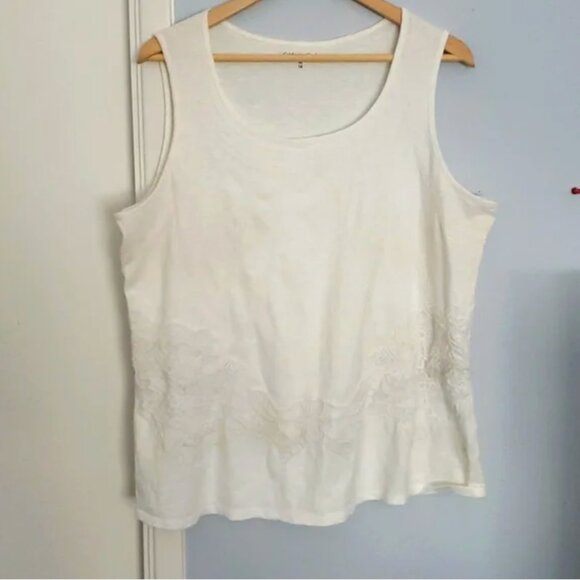 Coldwater Creek Tops - Vintage Coldwater Creek White sleeveless blouse size 16